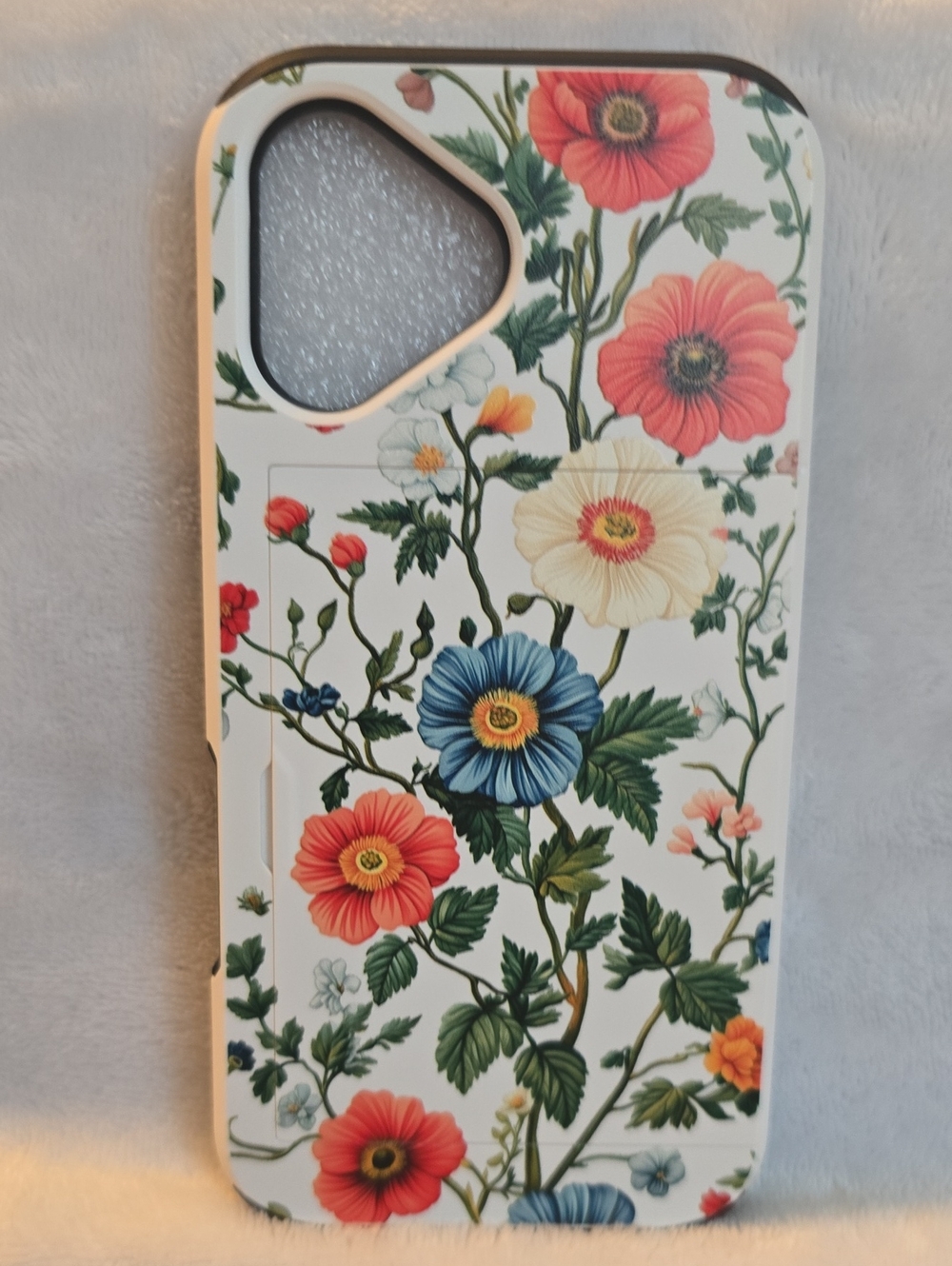 Floral Wallet Phone Case with Card Holder Stand Iphone 17 Botanical Wildflower